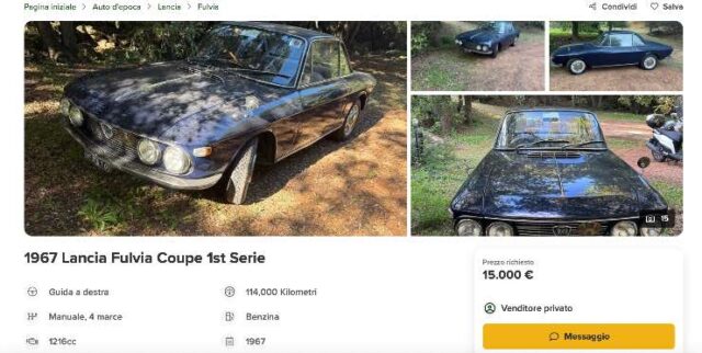 Fulvia cabriolet vendita