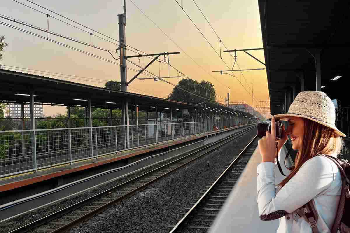 Turista innamorata panorama