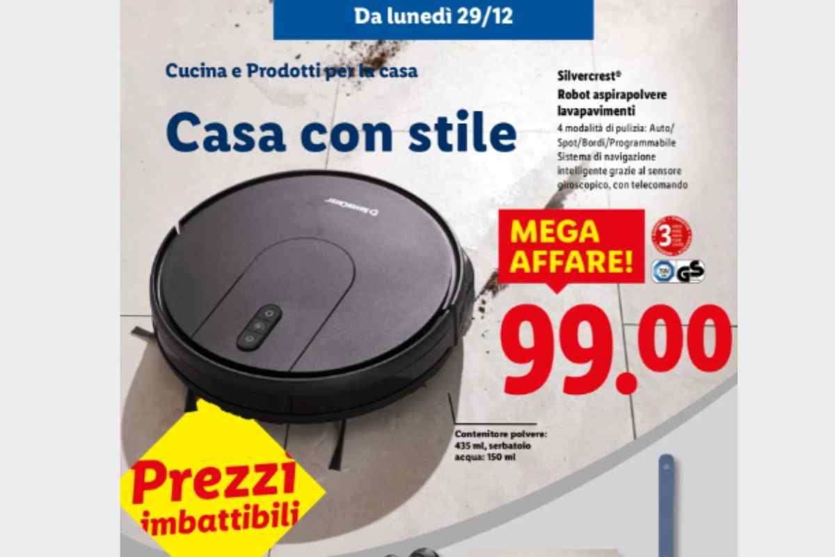 robot aspirapolvere lavapavimenti lidl